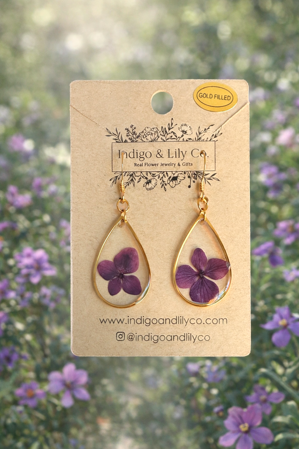 Purple Hydrangea Earrings