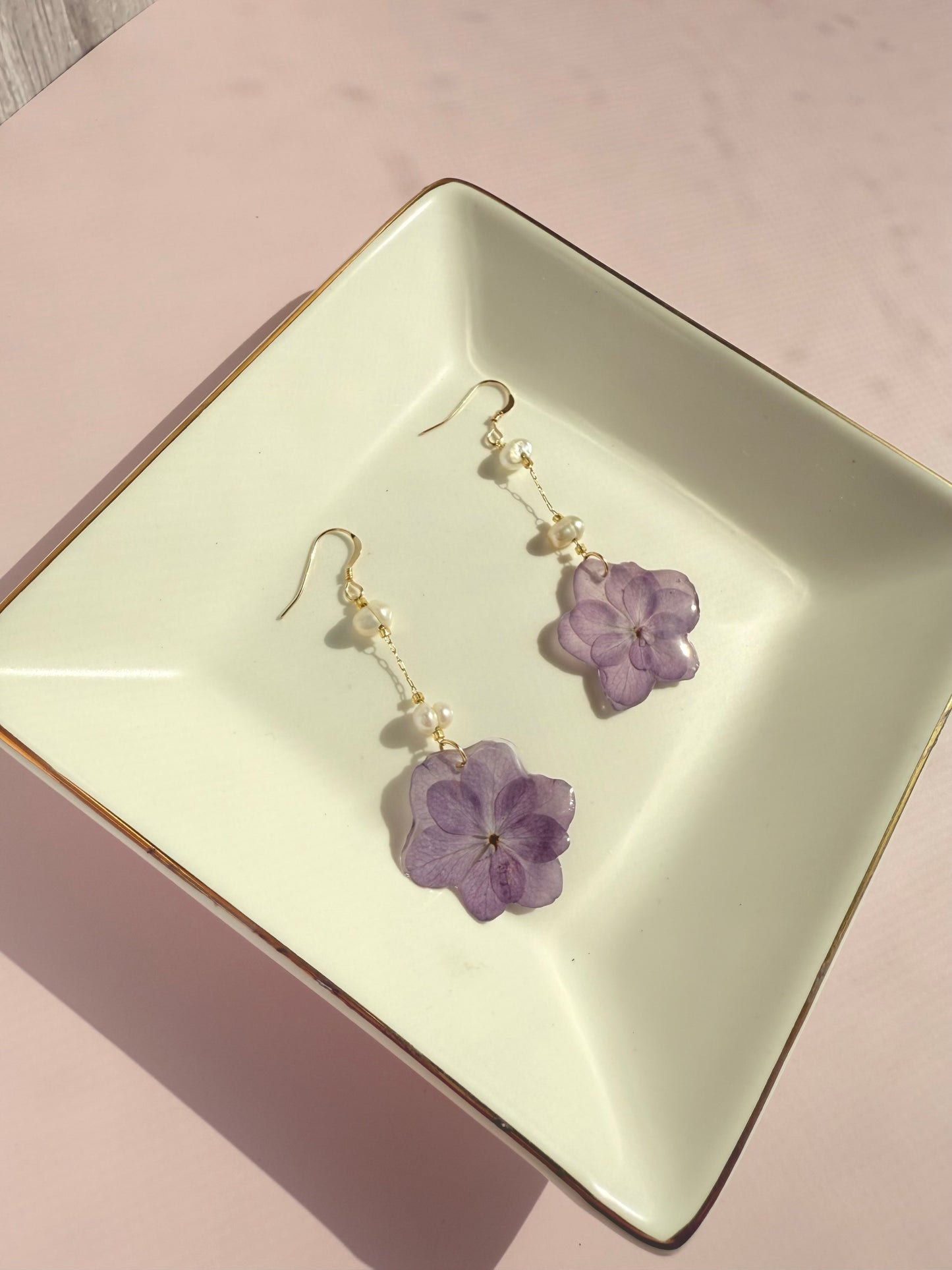 Pearl & Hydrangea Blossom Earrings