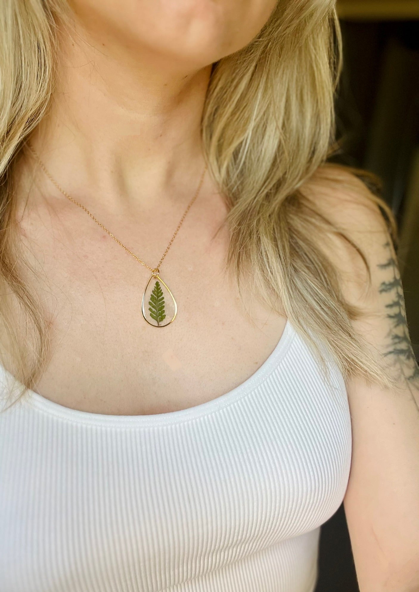 Fern Teardrop Necklace