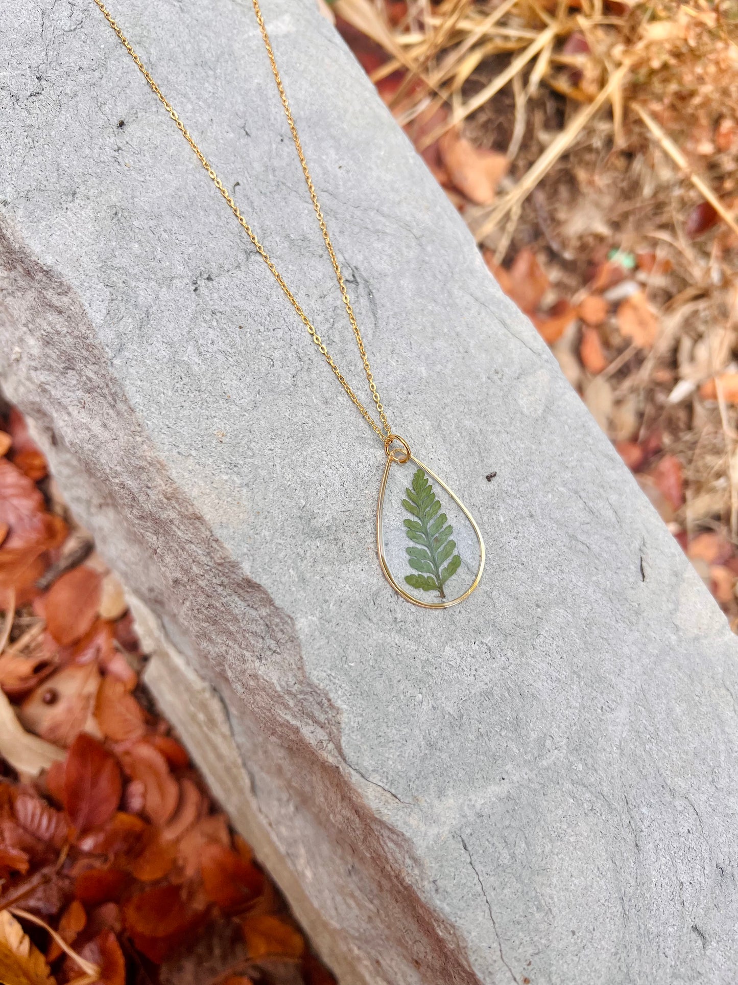 Fern Teardrop Necklace