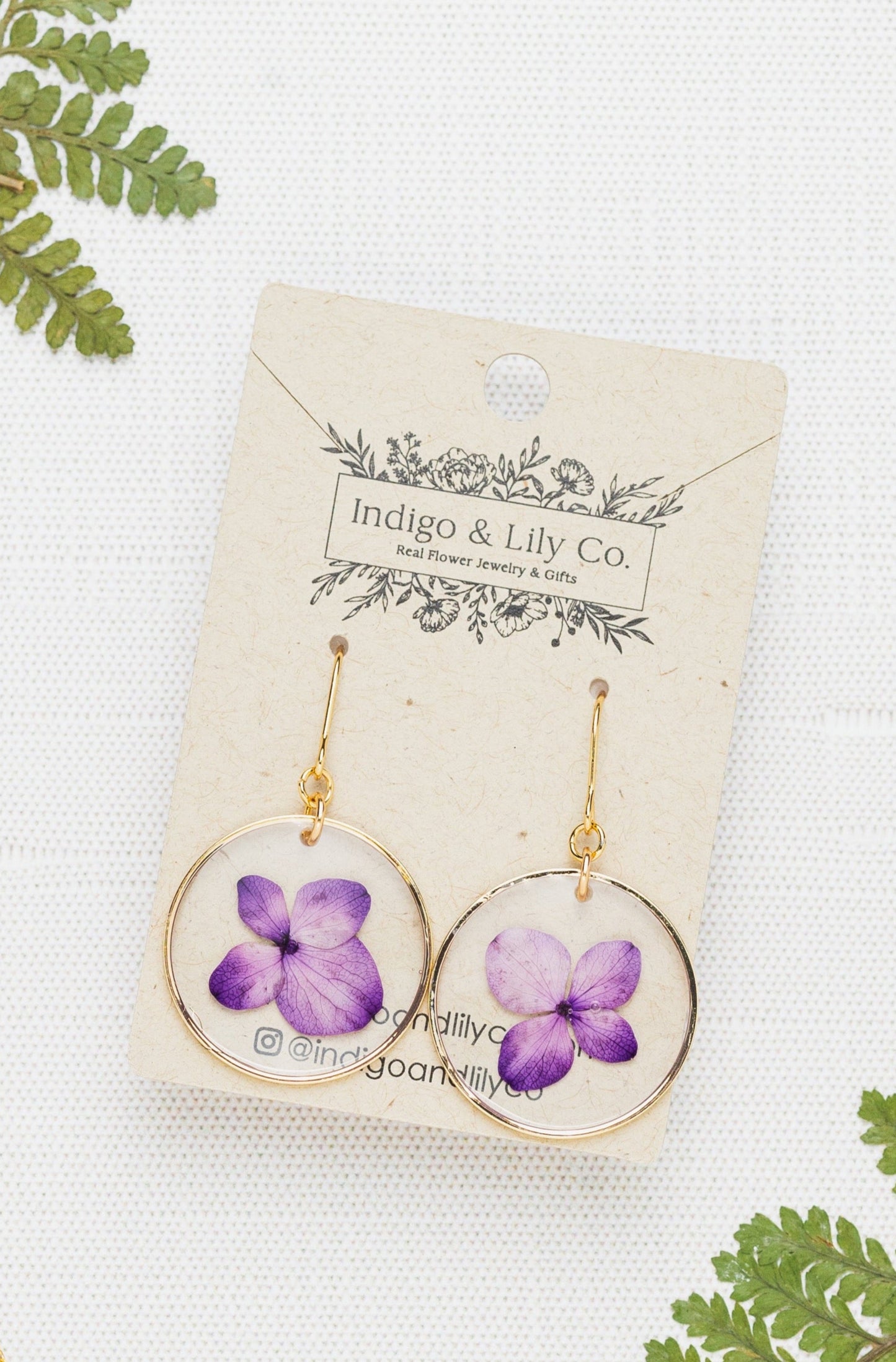 Purple Hydrangea Earrings