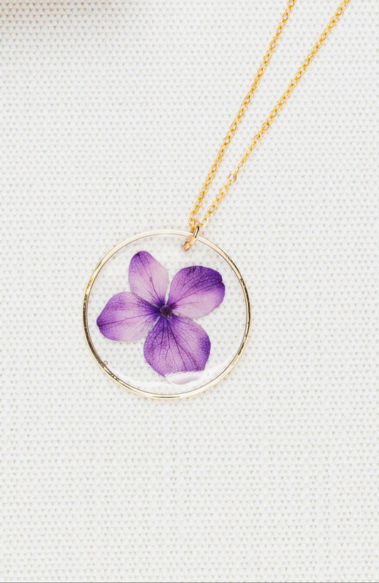 Purple Hydrangea Necklace