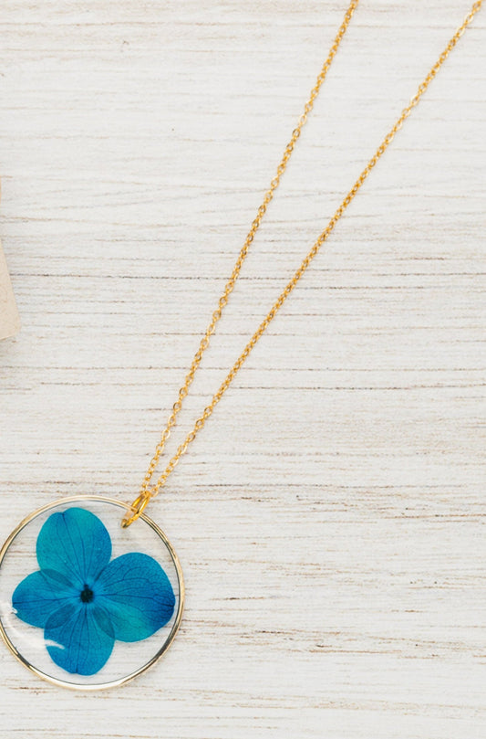 Blue Hydrangea Necklace