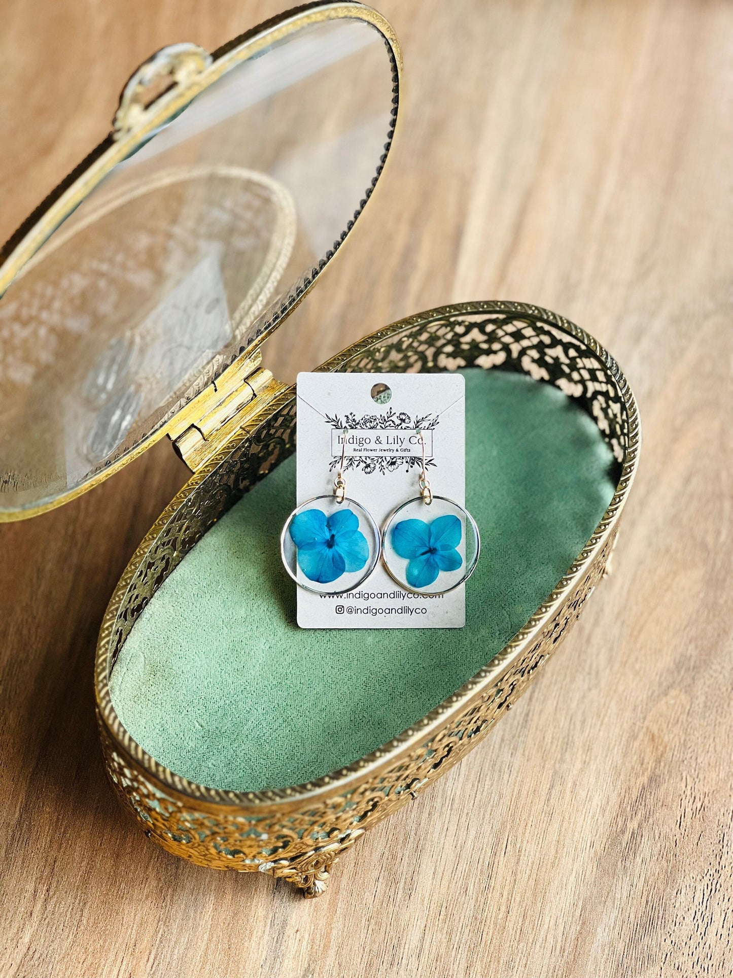 Blue Hydrangea Earrings