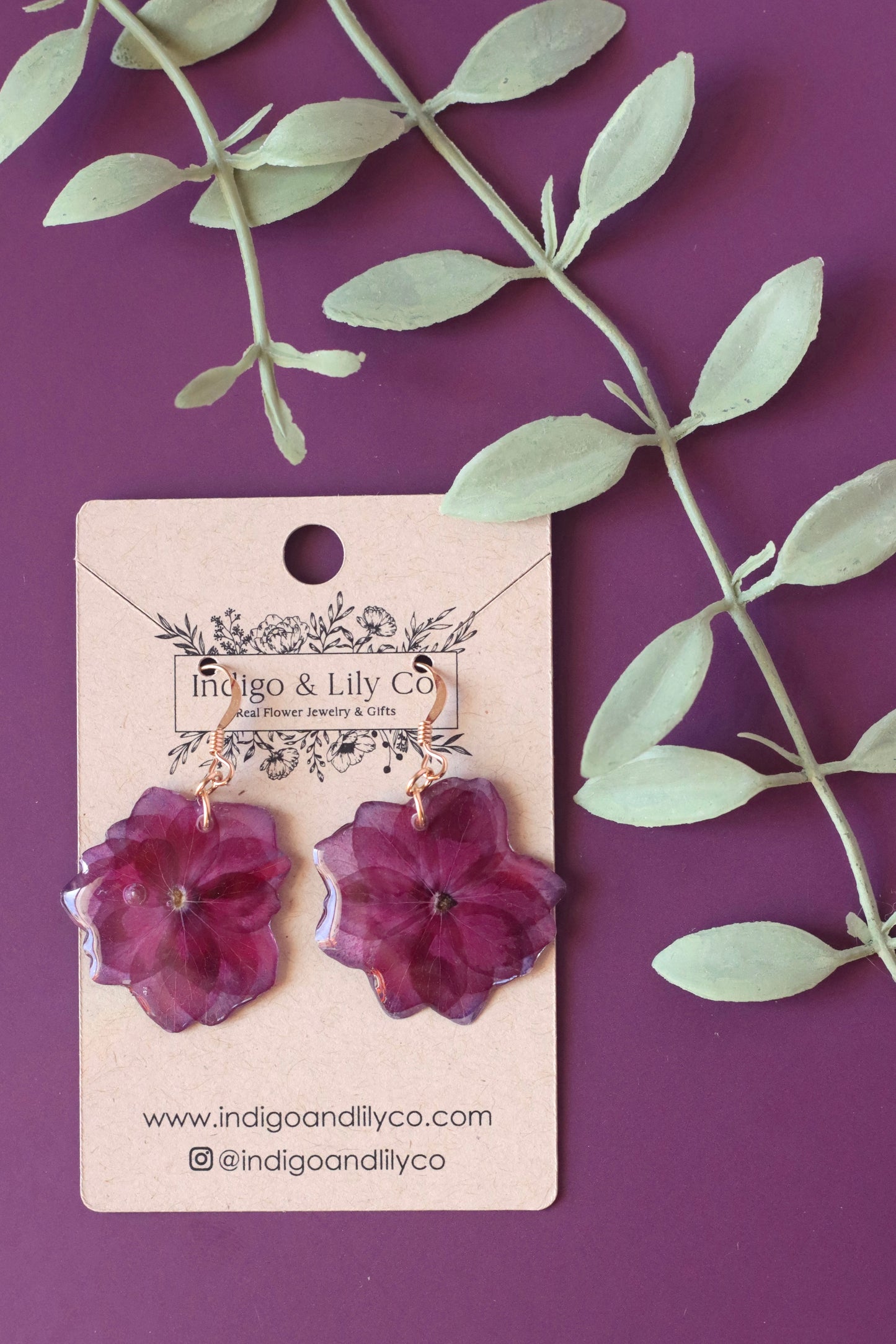 Amethyst Hydrangea Earrings