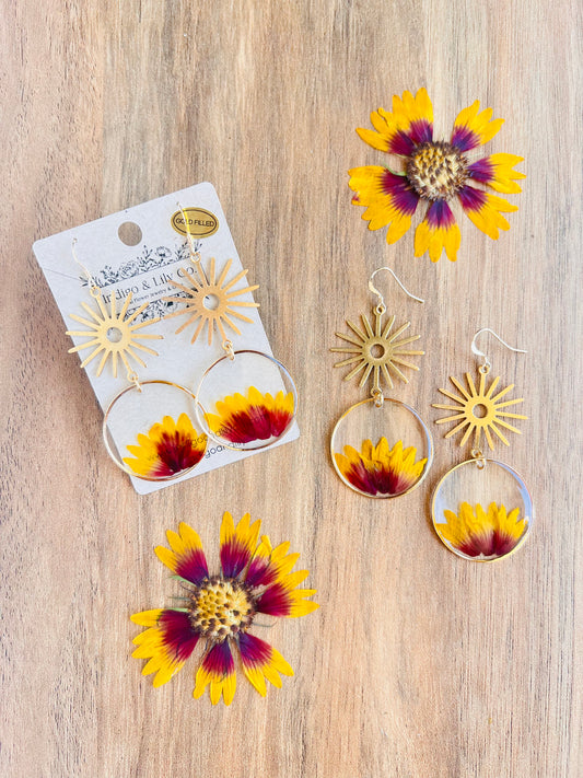 Texas Indian Blanket Earrings