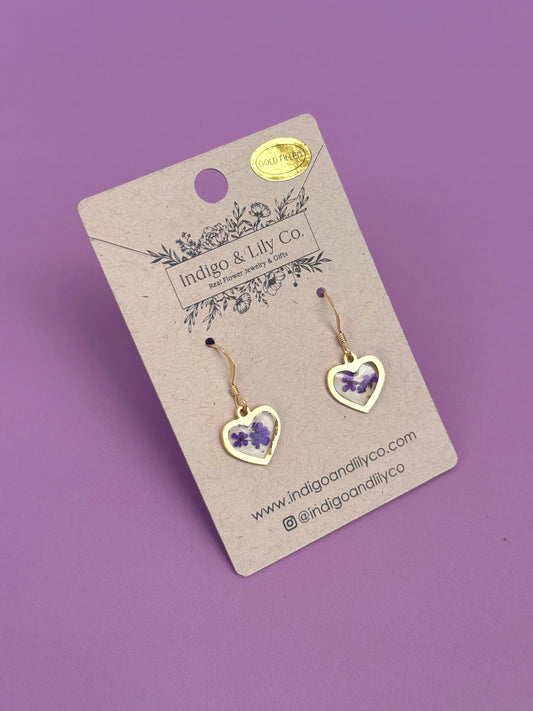 Purple Heart Earrings