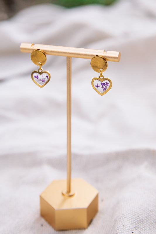 Purple Heart Stud Earrings