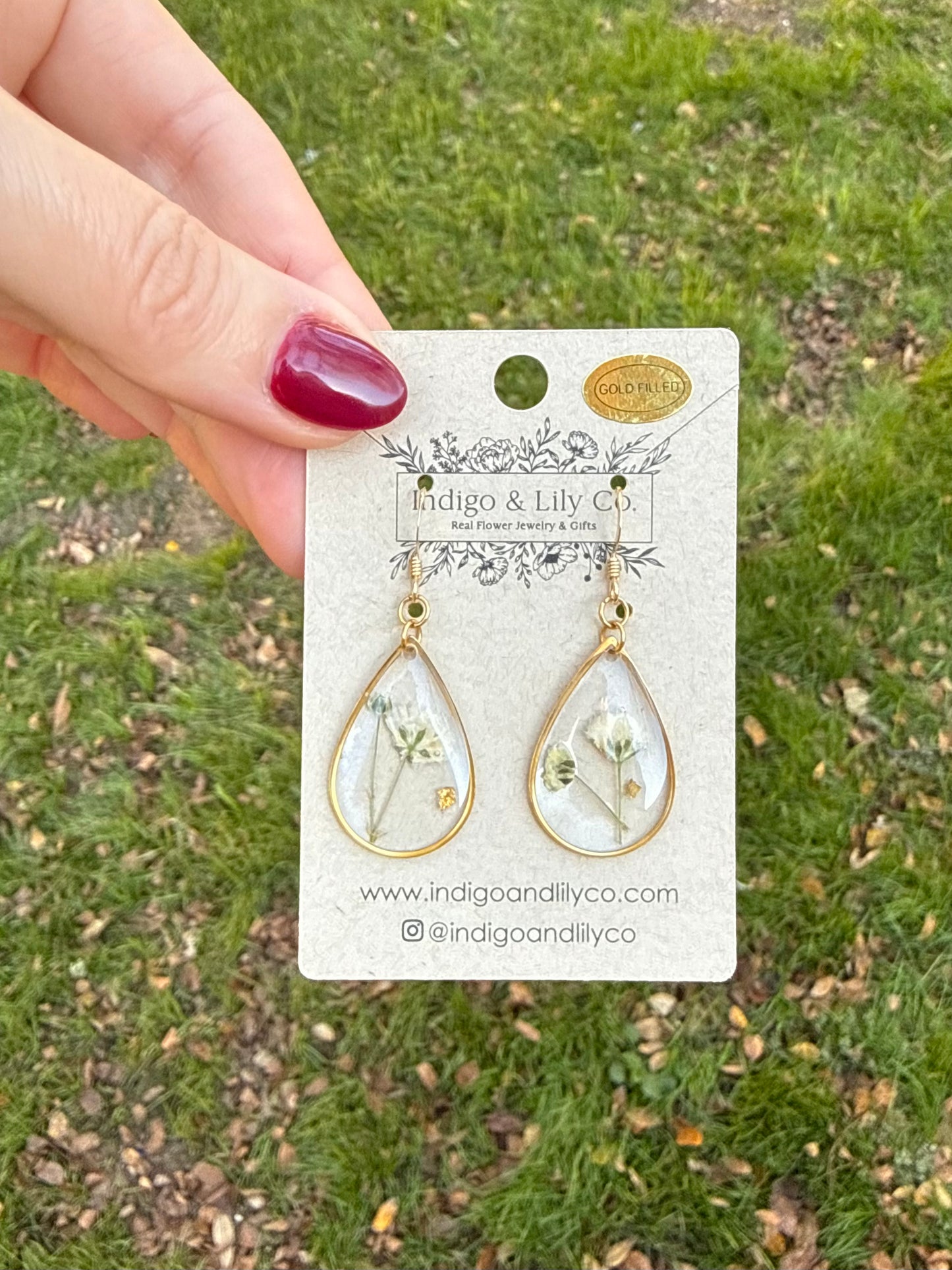 Baby's Breath Teardrop Earrings