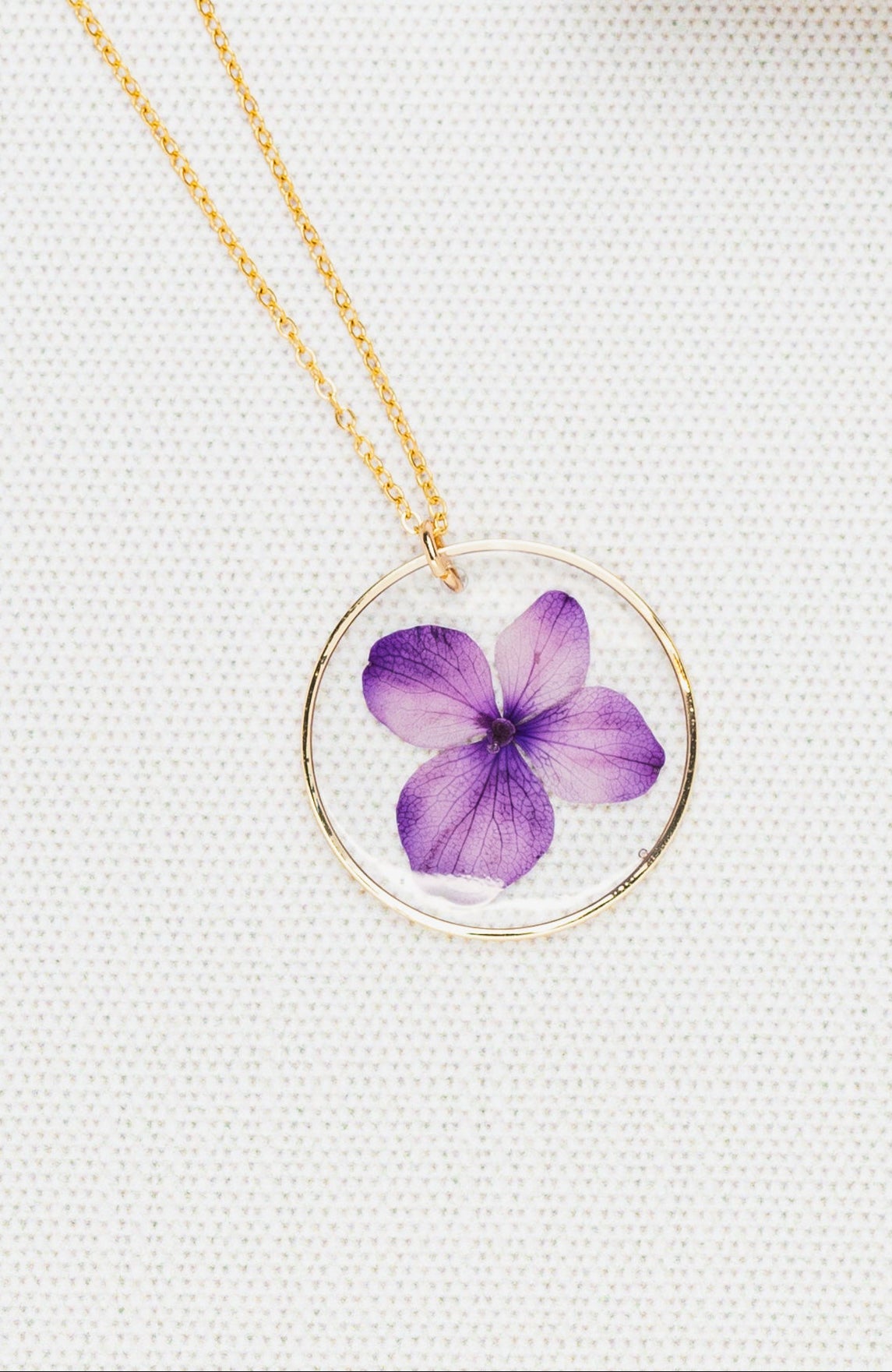Purple Hydrangea Necklace