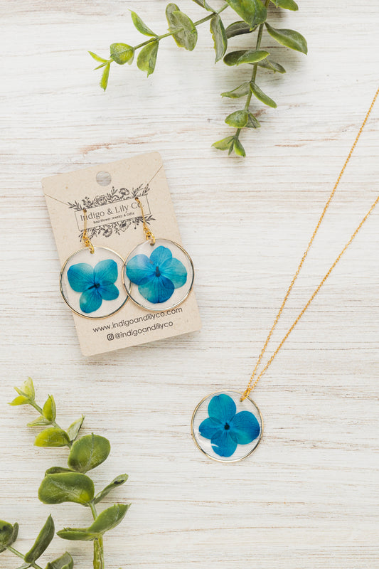 Blue Hydrangea Necklace
