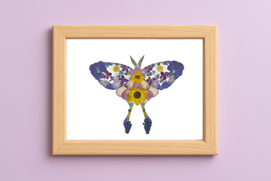 Moth - Floral Art Print